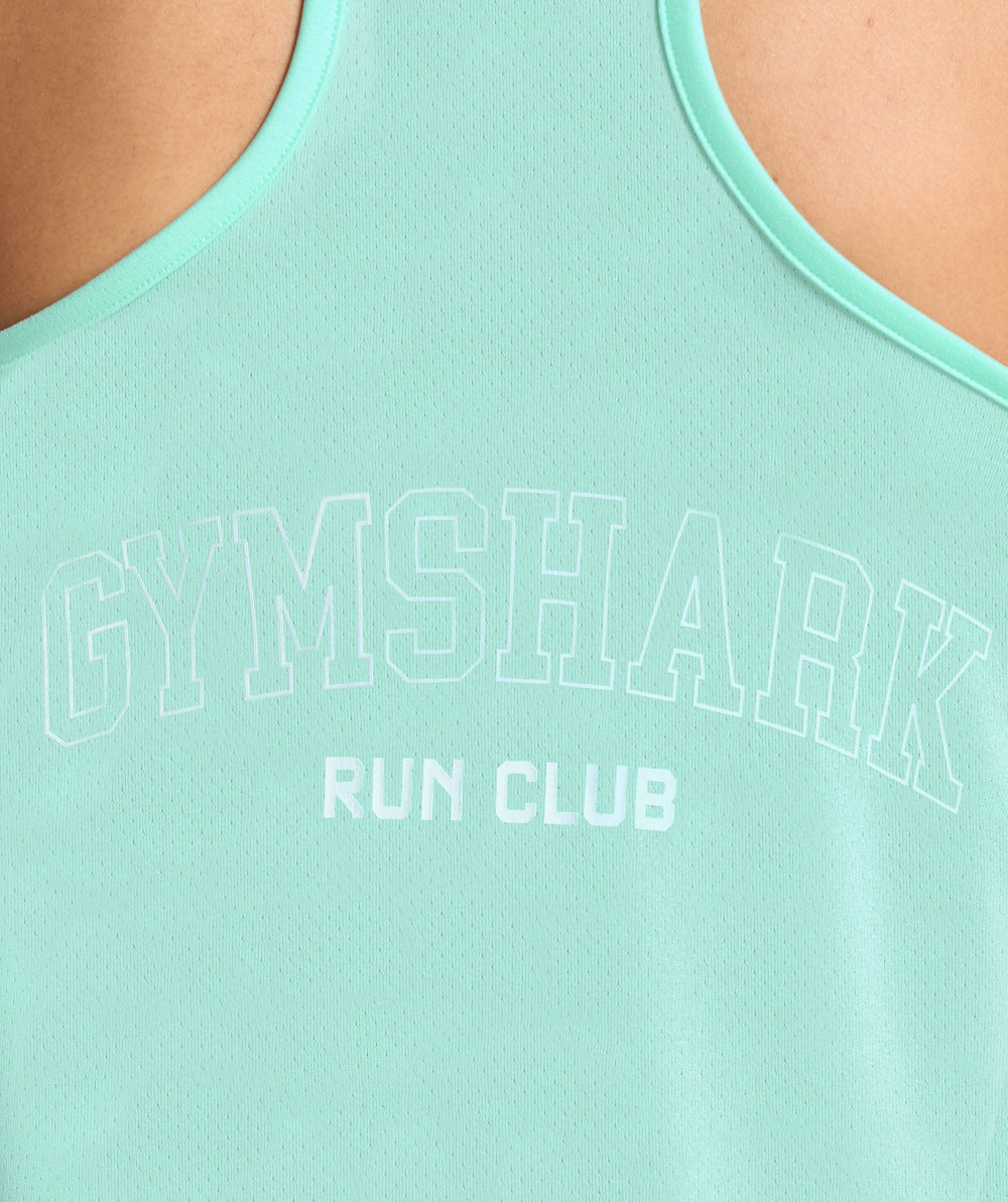 Run Club Graphic Tank - Pop Turquoise