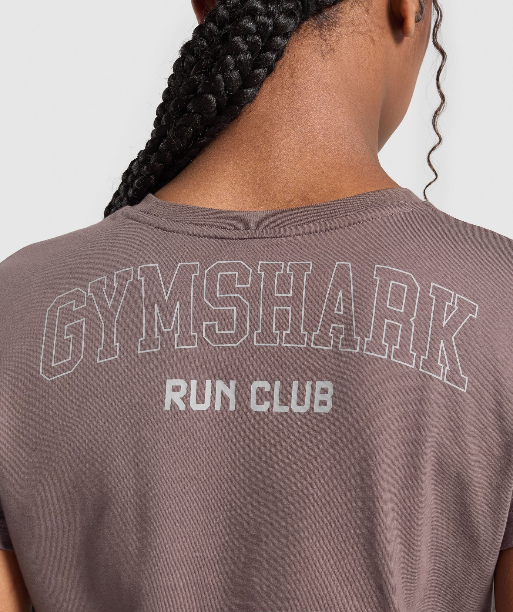 Running Graphic Crop Top - Steel Purple