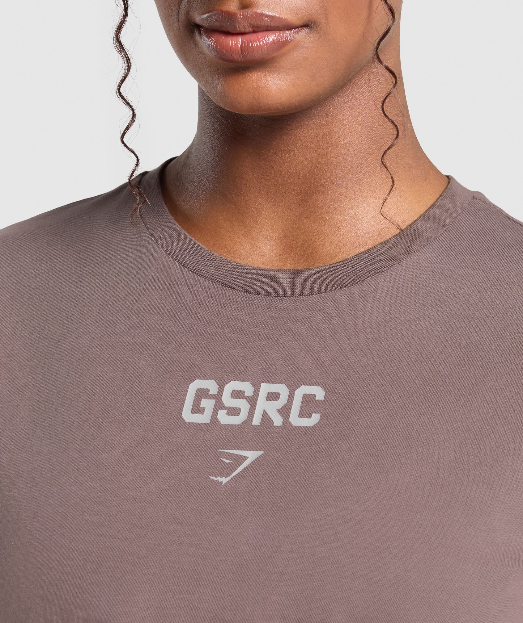 Running Graphic Crop Top - Steel Purple