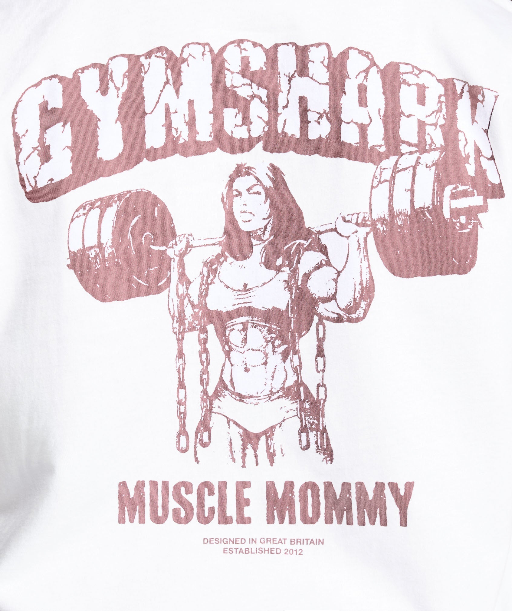 Gritty Muscle Mommy Graphic T-Shirt - White