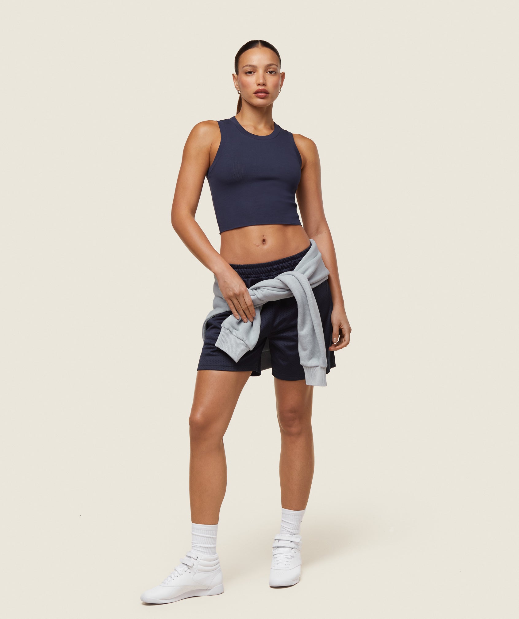 everywear Ribbed Body Tank - Heavy Blue