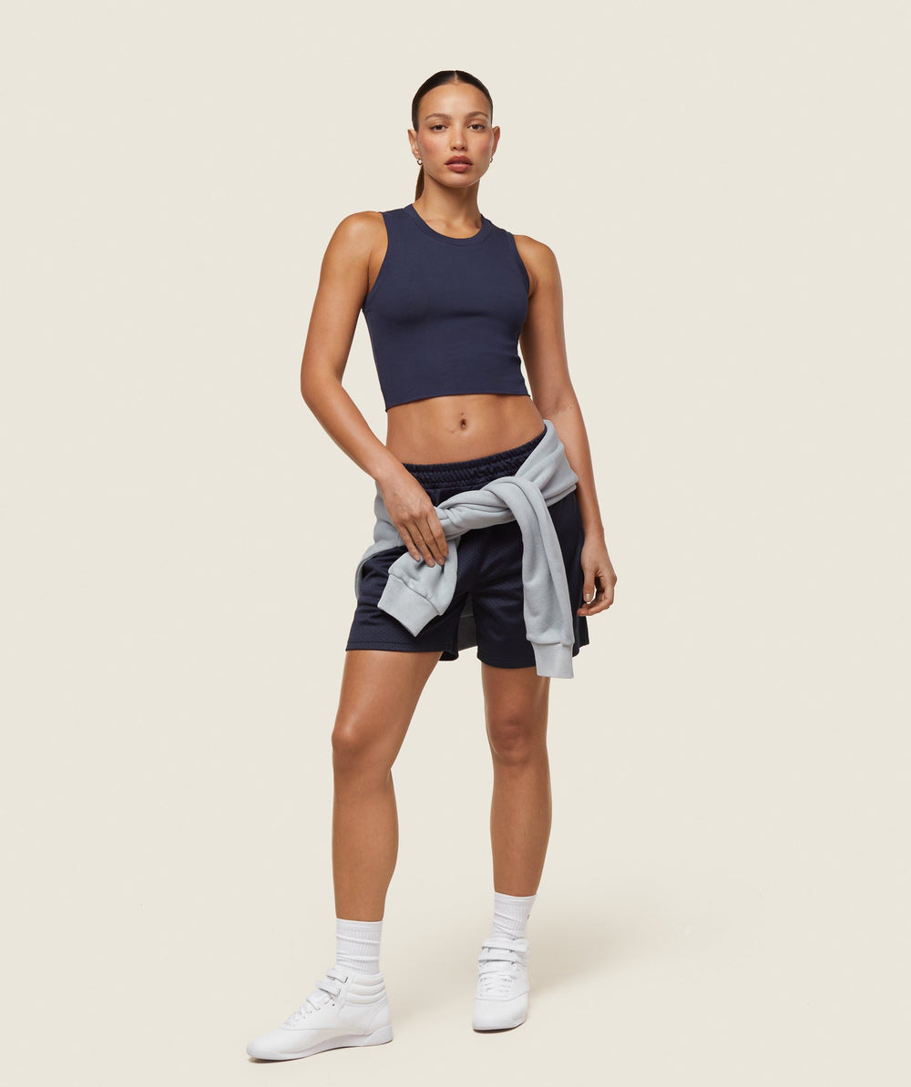 everywear Ribbed Body Tank - Heavy Blue