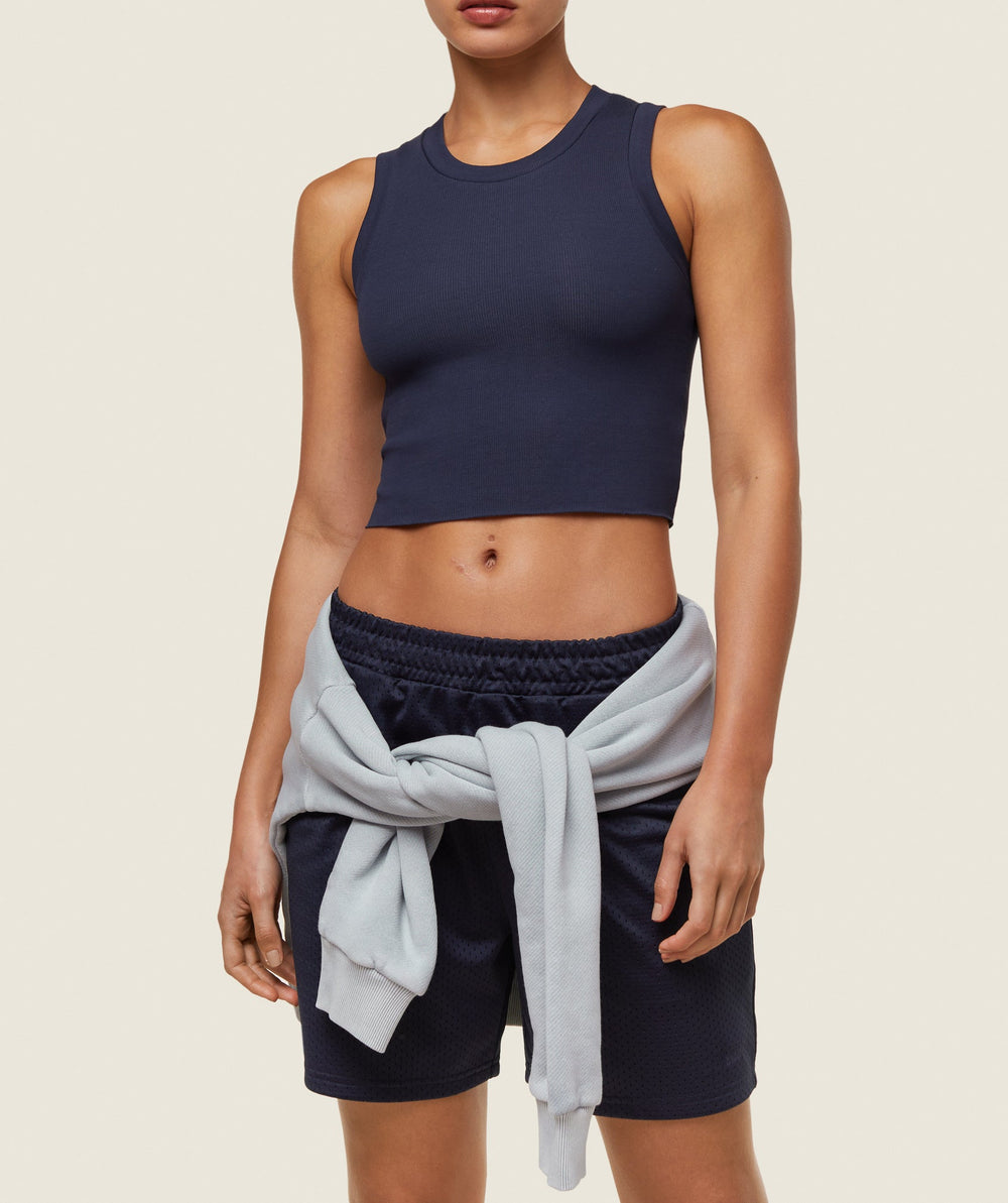 everywear Ribbed Body Tank - Heavy Blue