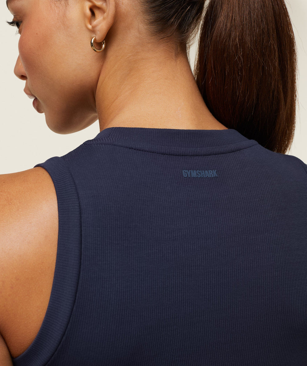everywear Ribbed Body Tank - Heavy Blue
