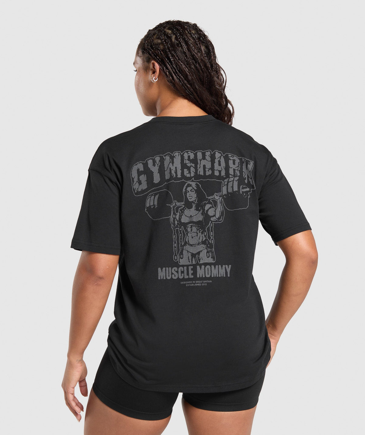 Gritty Muscle Mommy Graphic T-Shirt - Black