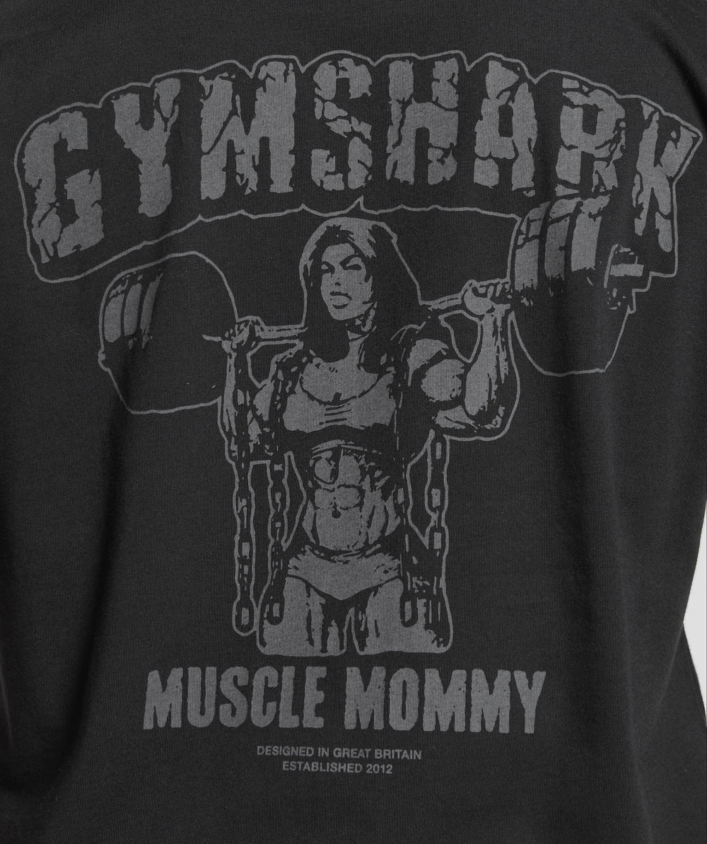 Gritty Muscle Mommy Graphic T-Shirt - Black