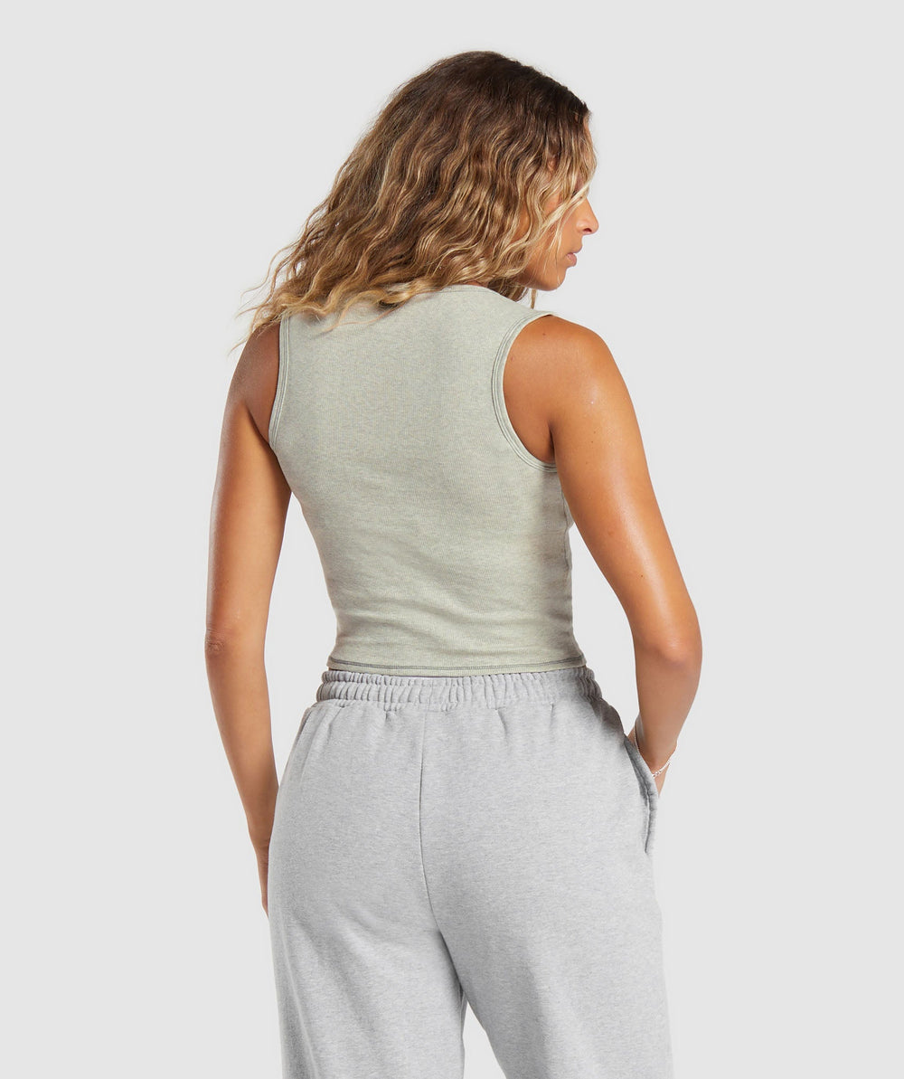 Rib Tank - Chalk Green Marl