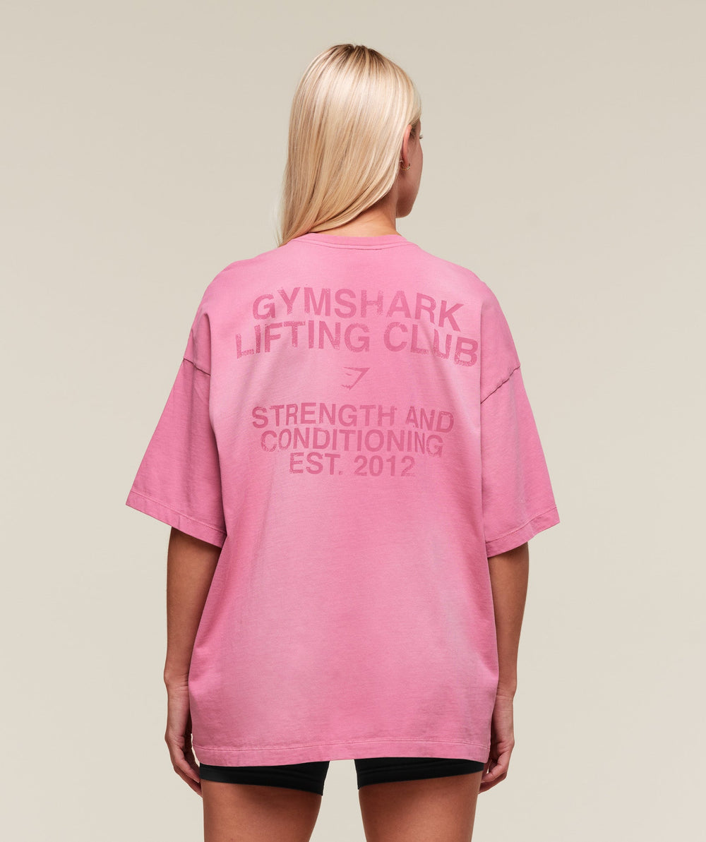Summer Tie-Dye Graphic Oversized T-Shirt - Sunset Pink/Wash