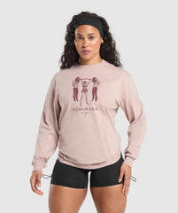 Retro Lifting Long Sleeve T-Shirt - Muted Pink
