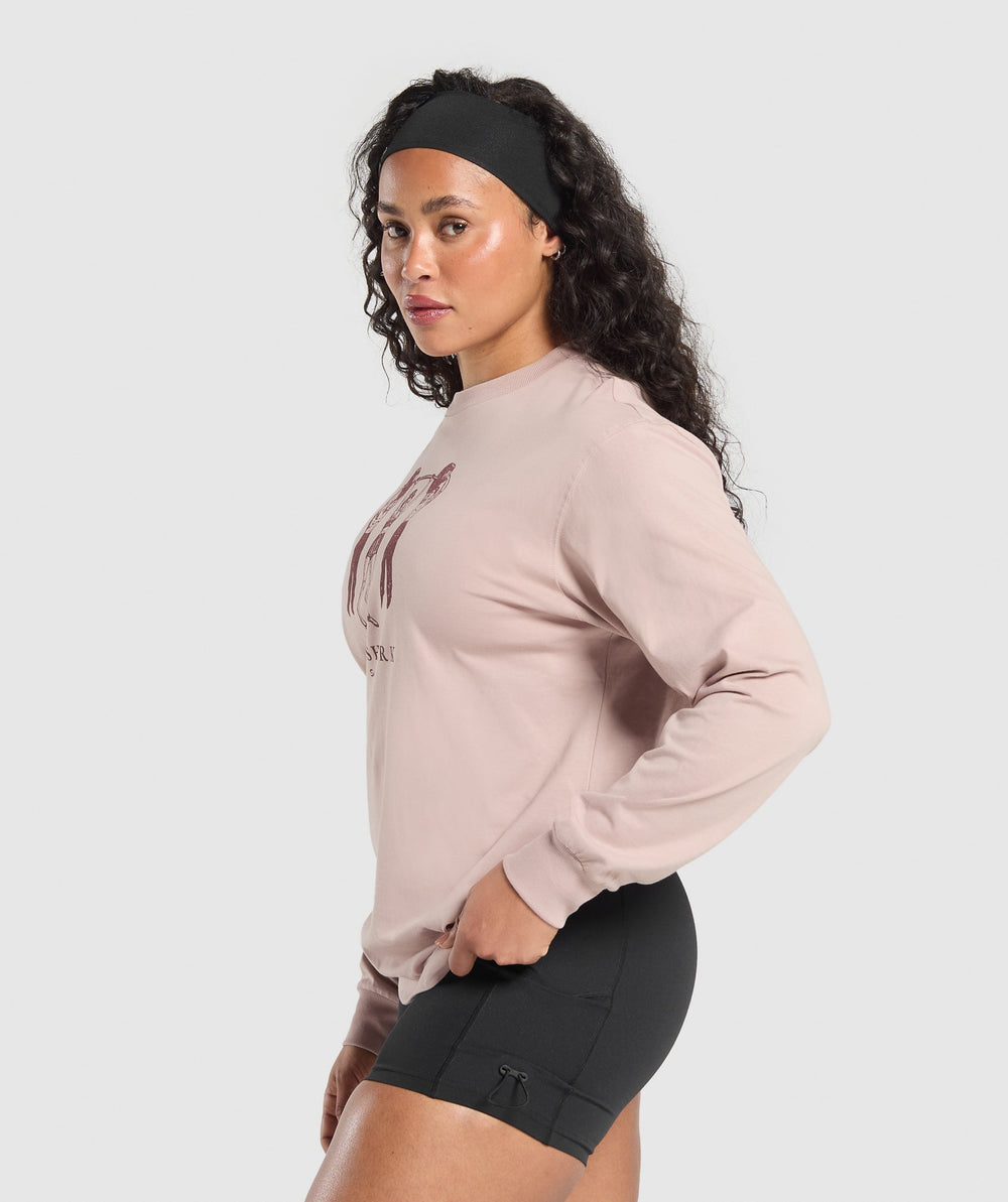 Retro Lifting Long Sleeve T-Shirt - Muted Pink