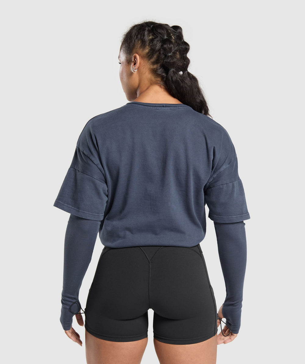 Premium Legacy Washed 2-in-1 Long Sleeve - Heavy Blue