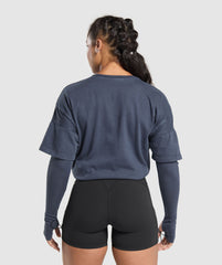 Premium Legacy Washed 2-in-1 Long Sleeve - Heavy Blue