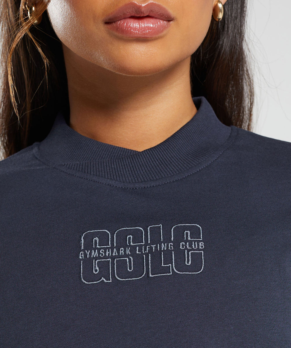 Outline Oversized Top - Heavy Blue