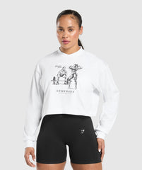 Two Strong Women Midi Long Sleeve Top - White