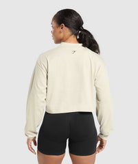 Two Strong Women Midi Long Sleeve Top - Pebble Grey
