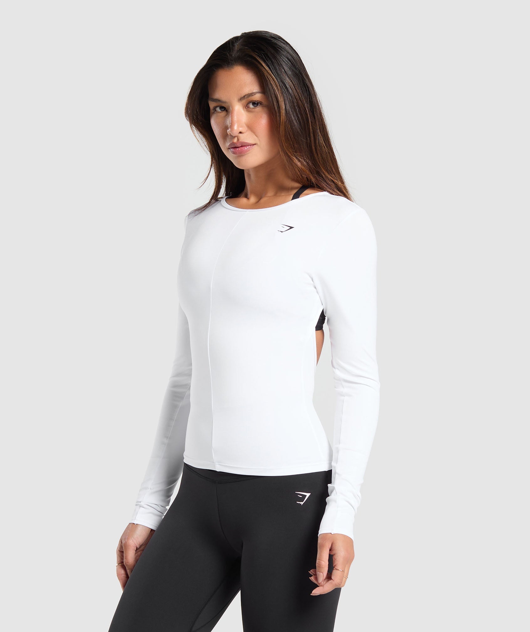 Everyday Open Back Long Sleeve Top - White