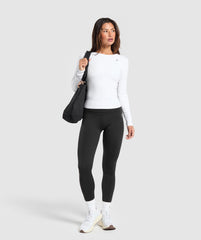 Everyday Open Back Long Sleeve Top - White