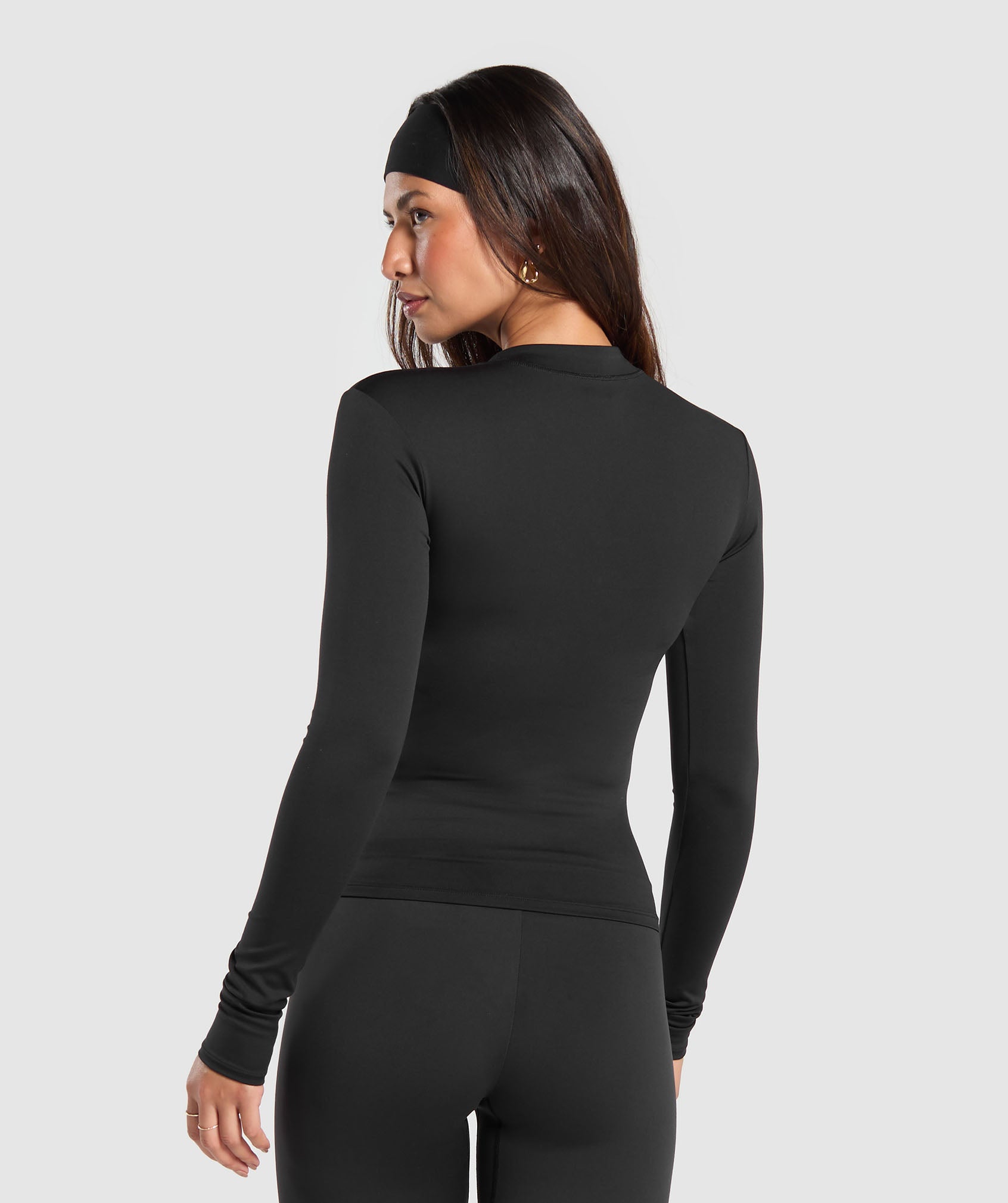 Everyday High Neck Long Sleeve Top - Black