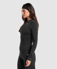 Everyday High Neck Long Sleeve Top - Black