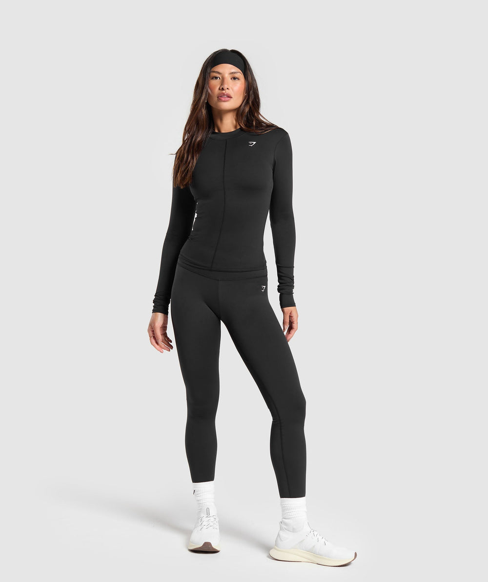 Everyday High Neck Long Sleeve Top - Black