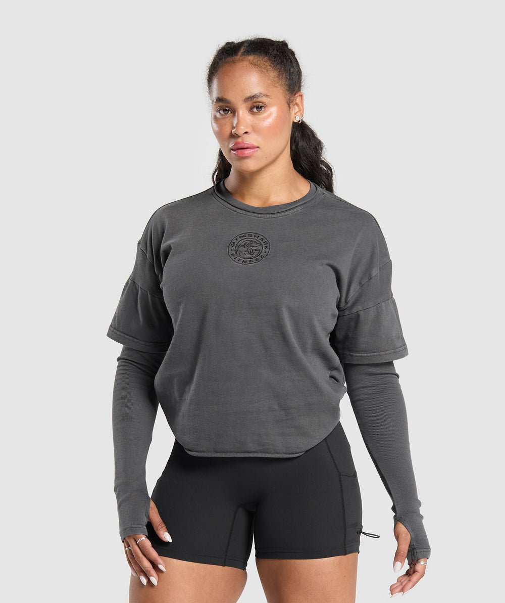 Premium Legacy Washed 2-in-1 Long Sleeve - Black
