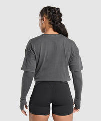 Premium Legacy Washed 2-in-1 Long Sleeve - Black