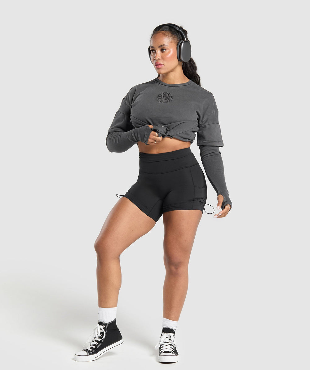Premium Legacy Washed 2-in-1 Long Sleeve - Black