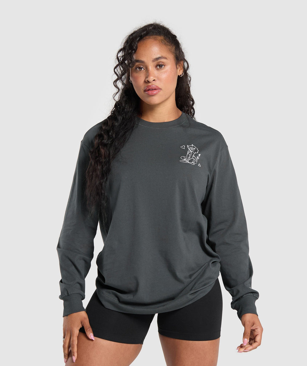 I Love Squats Long Sleeve Skater - Asphalt Grey
