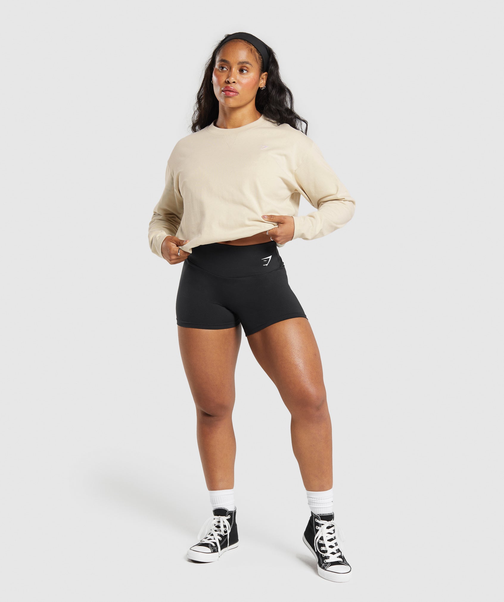 Heavyweight Cotton Long Sleeve Top - Ecru White