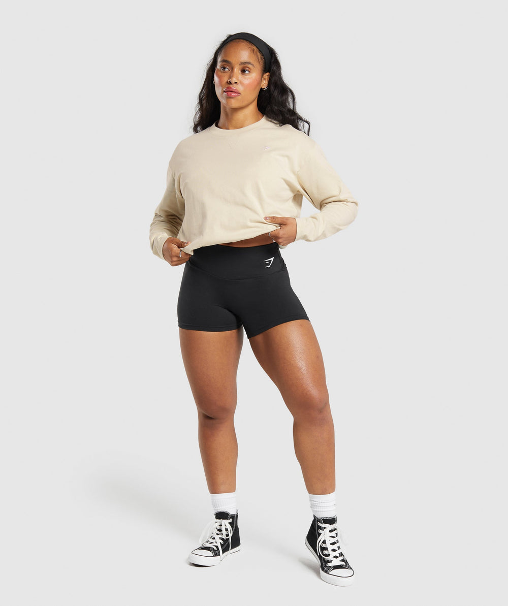 Heavyweight Cotton Long Sleeve Top - Ecru White