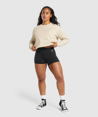 Heavyweight Cotton Long Sleeve Top - Ecru White