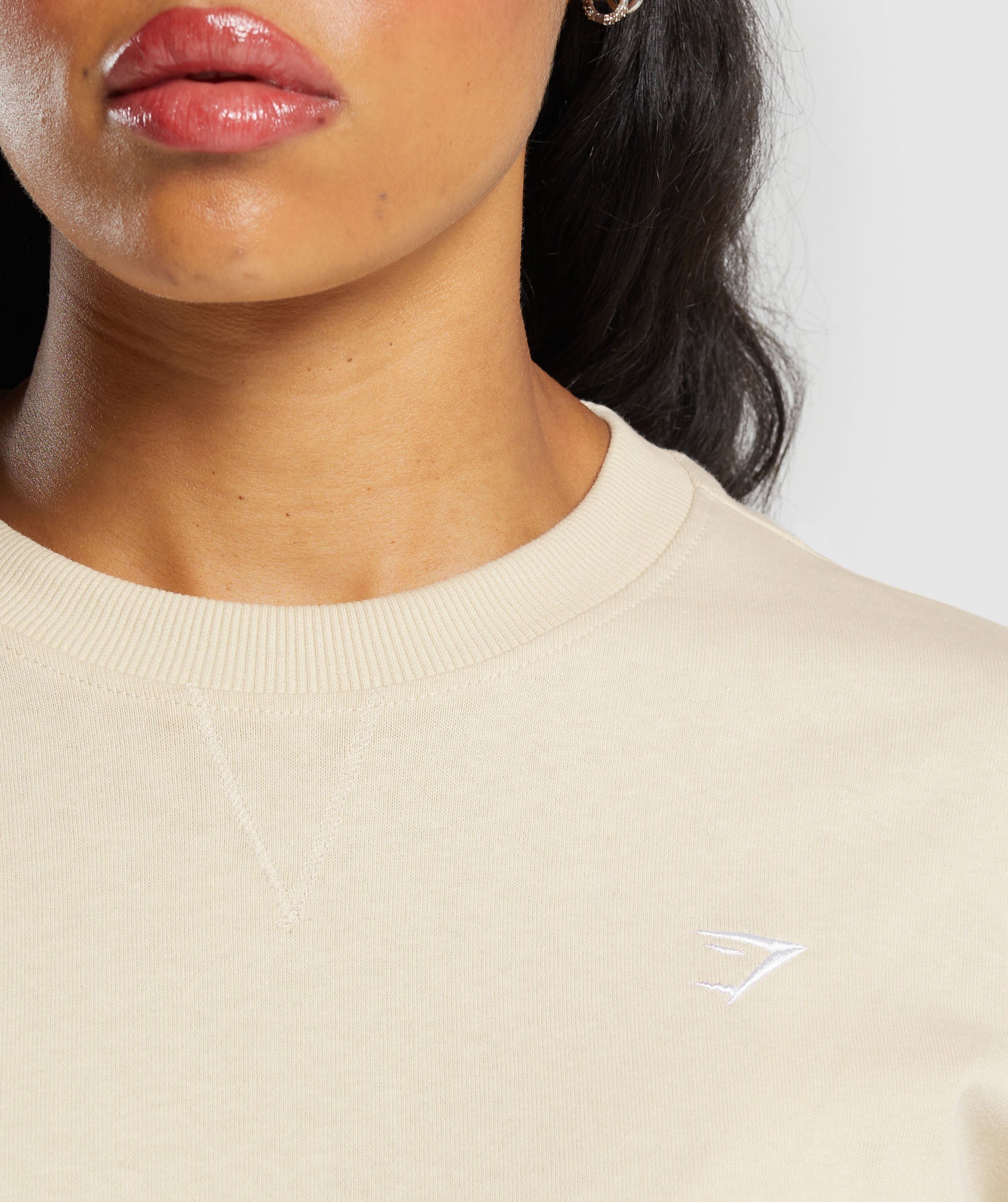 Heavyweight Cotton Long Sleeve Top - Ecru White