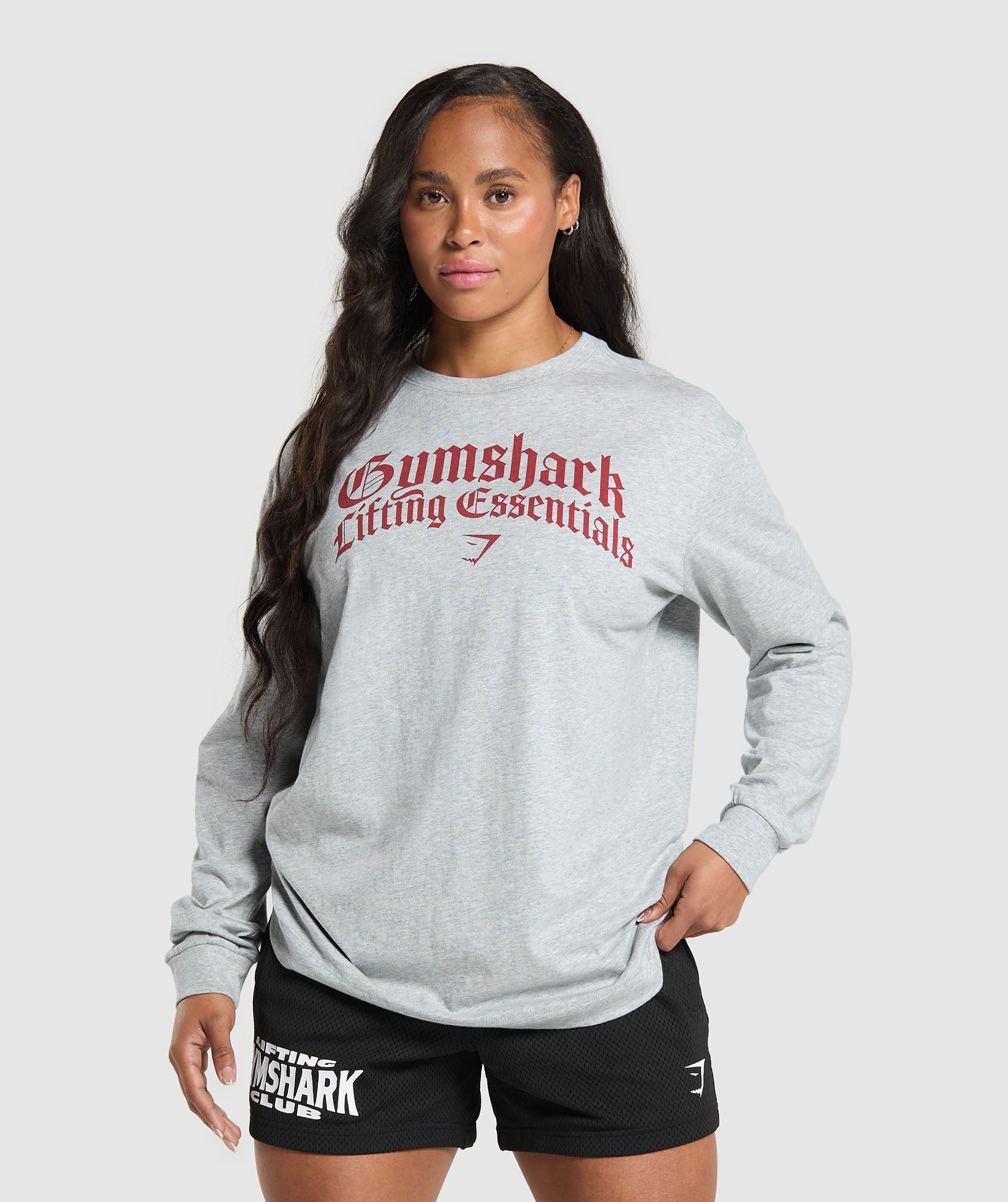 Lifting Essentials Long Sleeve Top - Light Grey Core Marl