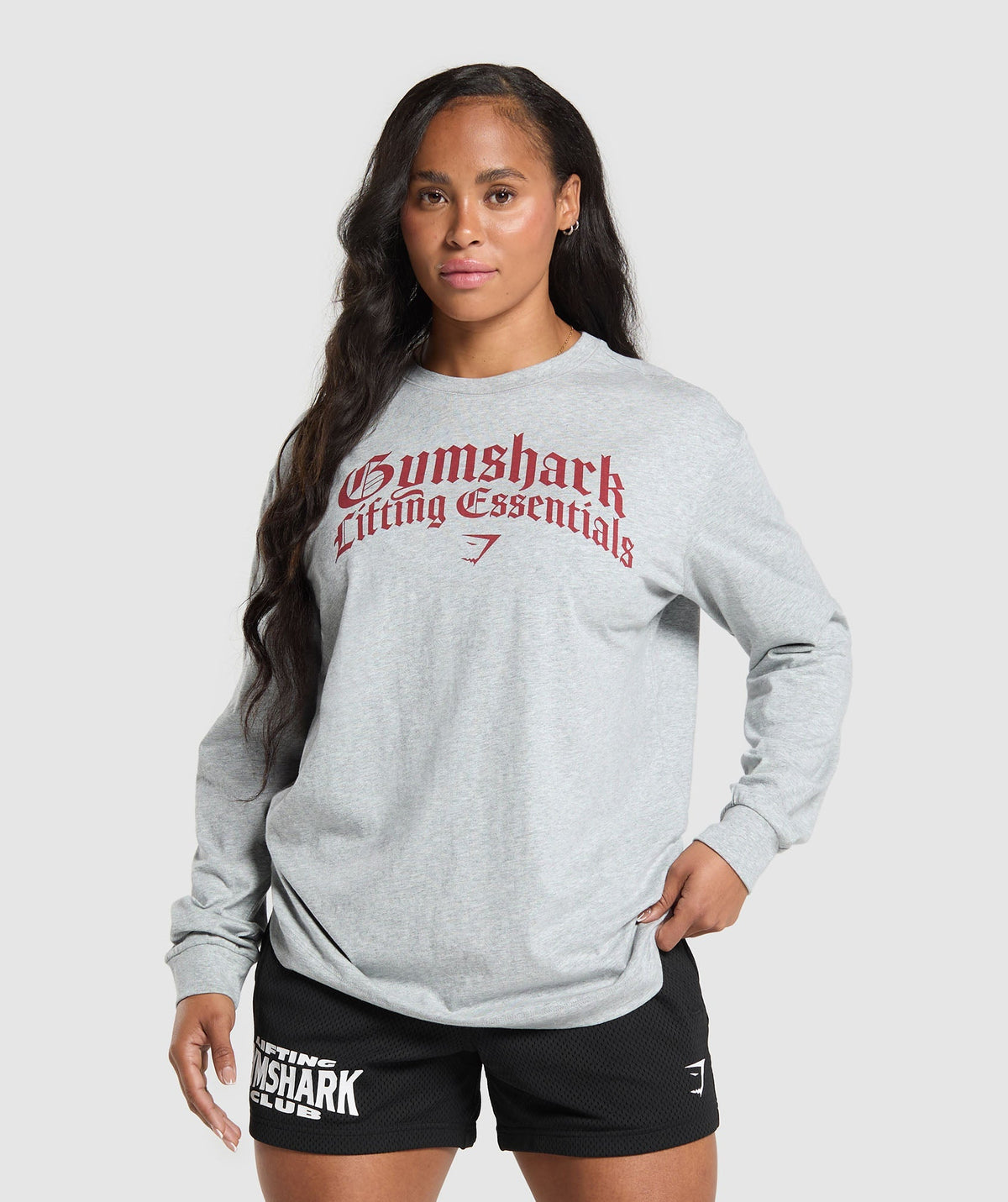 Lifting Essentials Long Sleeve Top - Light Grey Core Marl