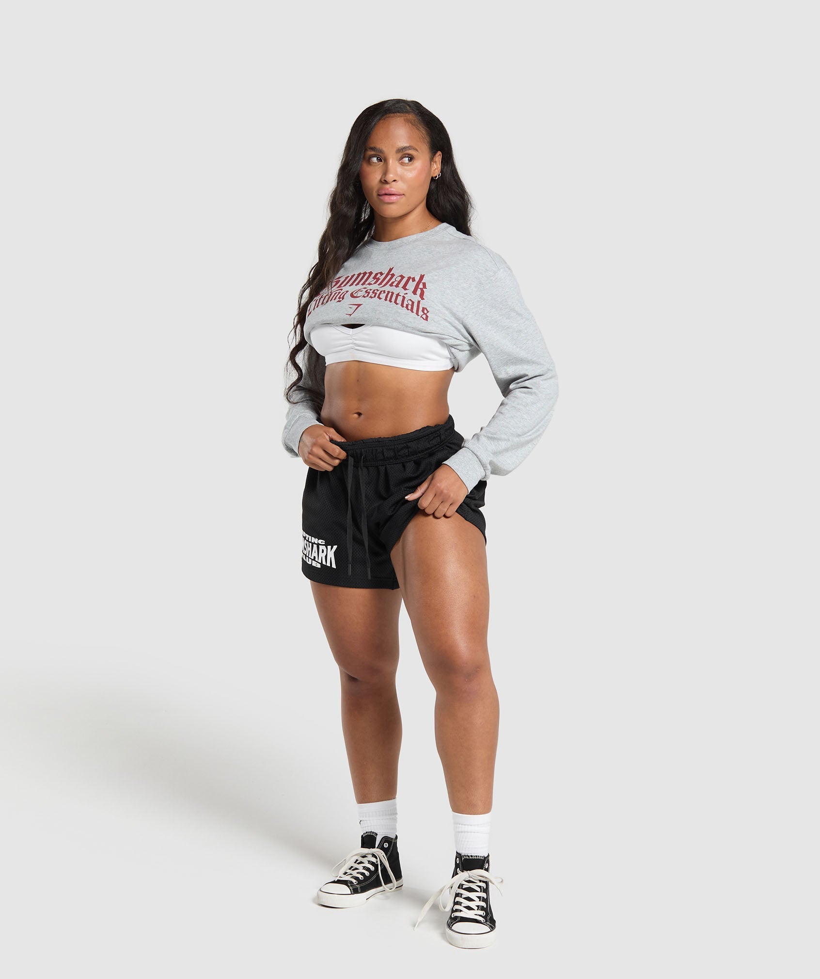 Lifting Essentials Long Sleeve Top - Light Grey Core Marl