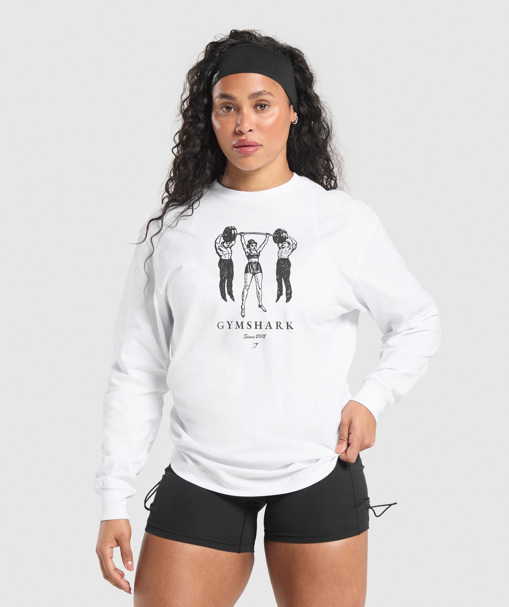 Retro Lifting Long Sleeve T-Shirt - White