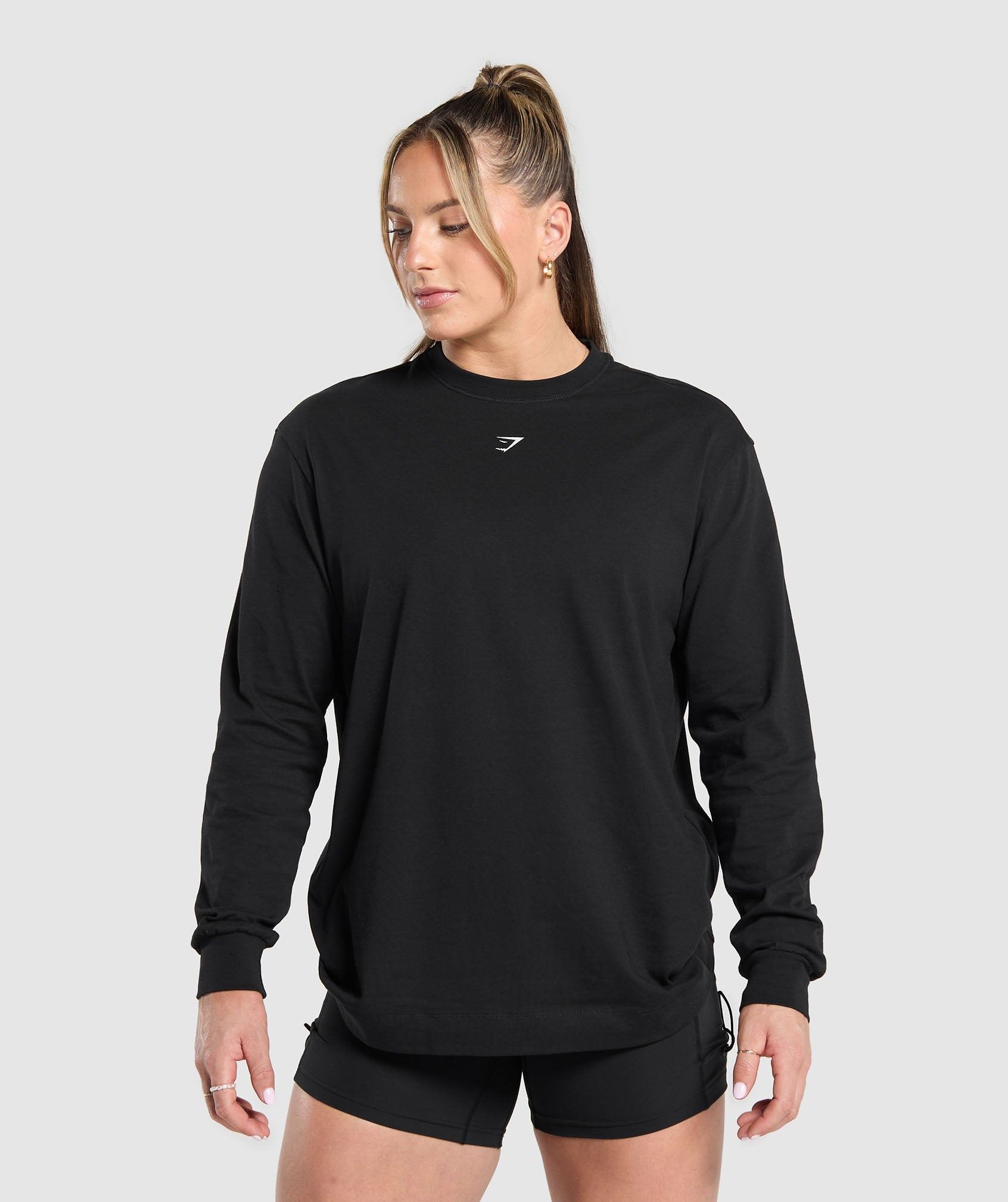 Lifting Club Graphic Long Sleeve Top - Black