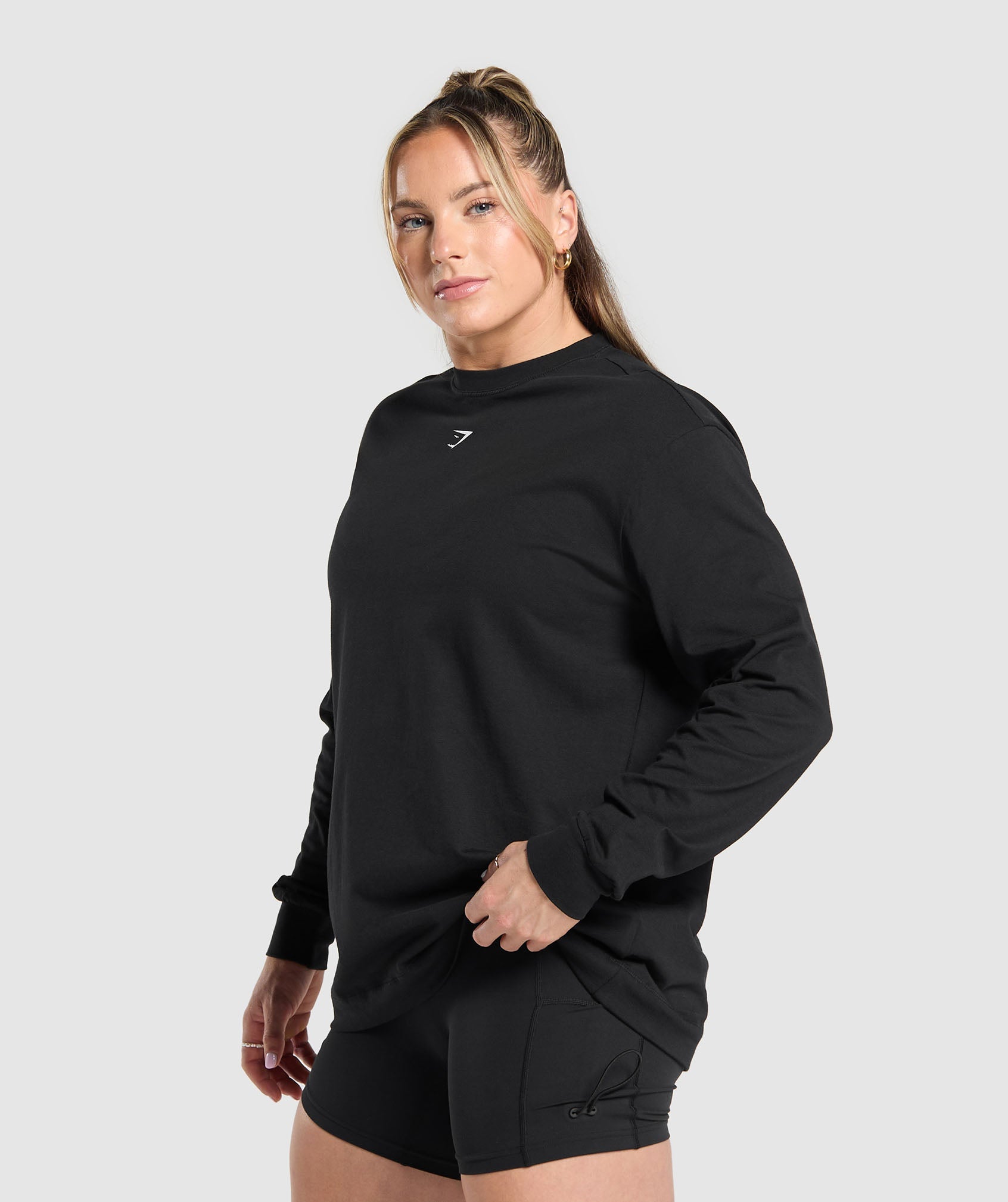 Lifting Club Graphic Long Sleeve Top - Black