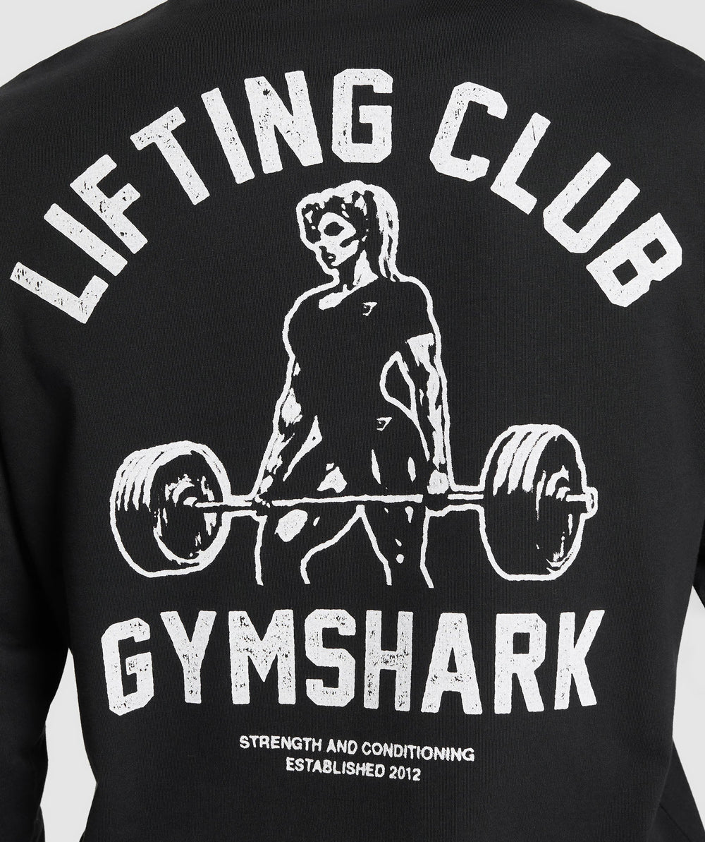 Lifting Club Graphic Long Sleeve Top - Black