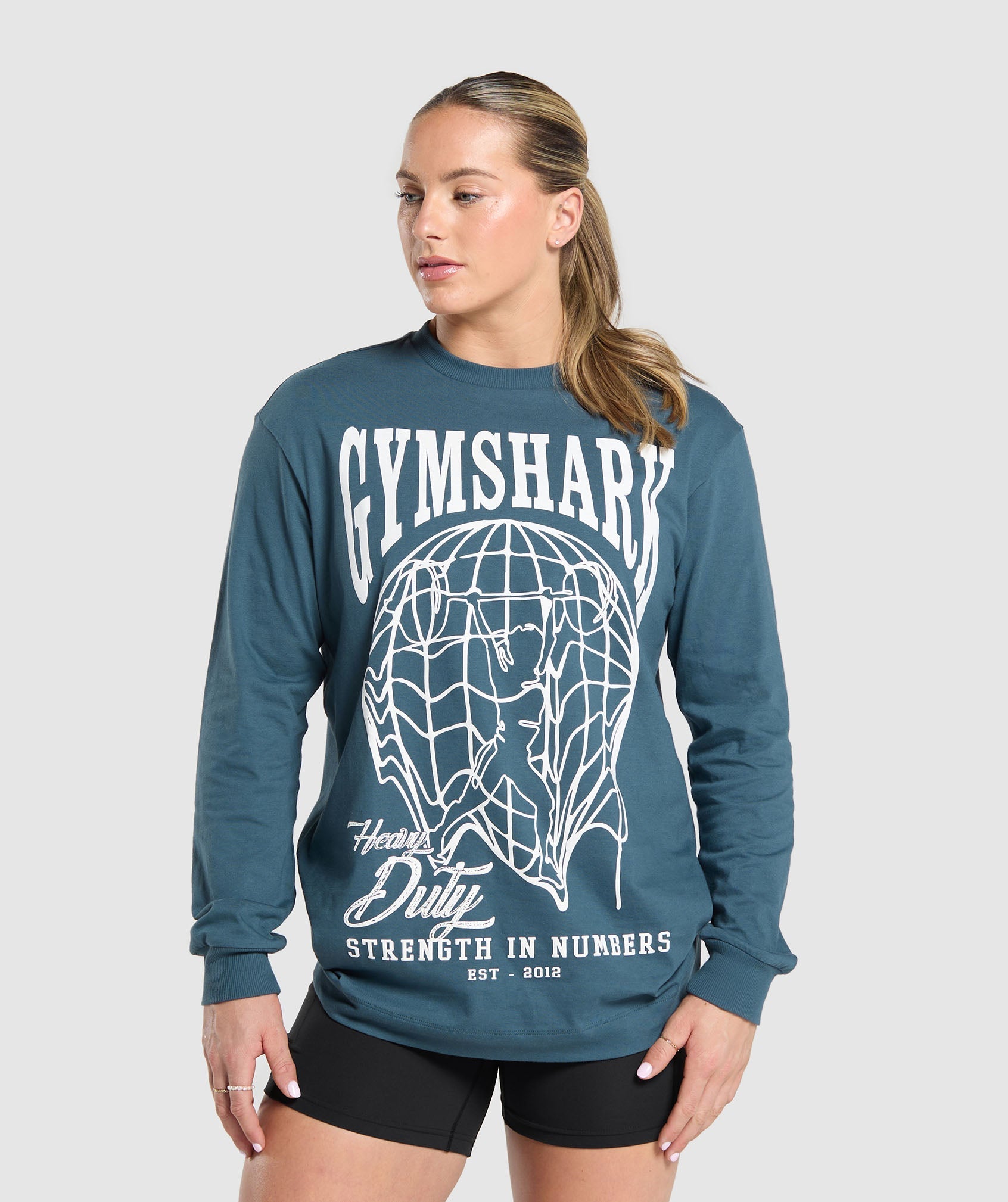 Strength In Numbers Long Sleeve Top - Cargo Blue