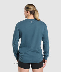 Strength In Numbers Long Sleeve Top - Cargo Blue