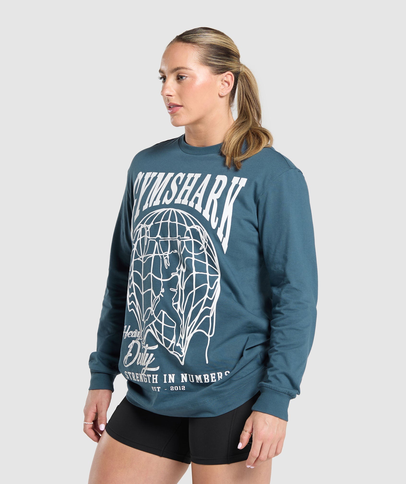 Strength In Numbers Long Sleeve Top - Cargo Blue