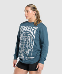 Strength In Numbers Long Sleeve Top - Cargo Blue