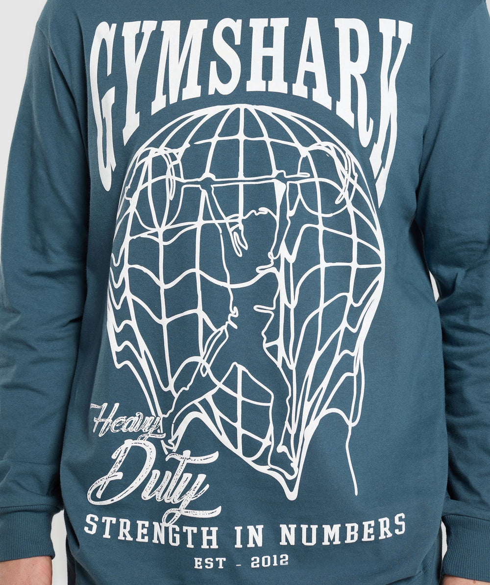 Strength In Numbers Long Sleeve Top - Cargo Blue