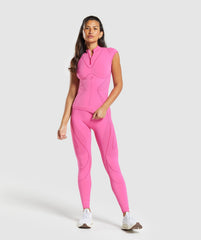 Contour Heart Seamless Short Sleeve Top - Fetch Pink/Punk Pink