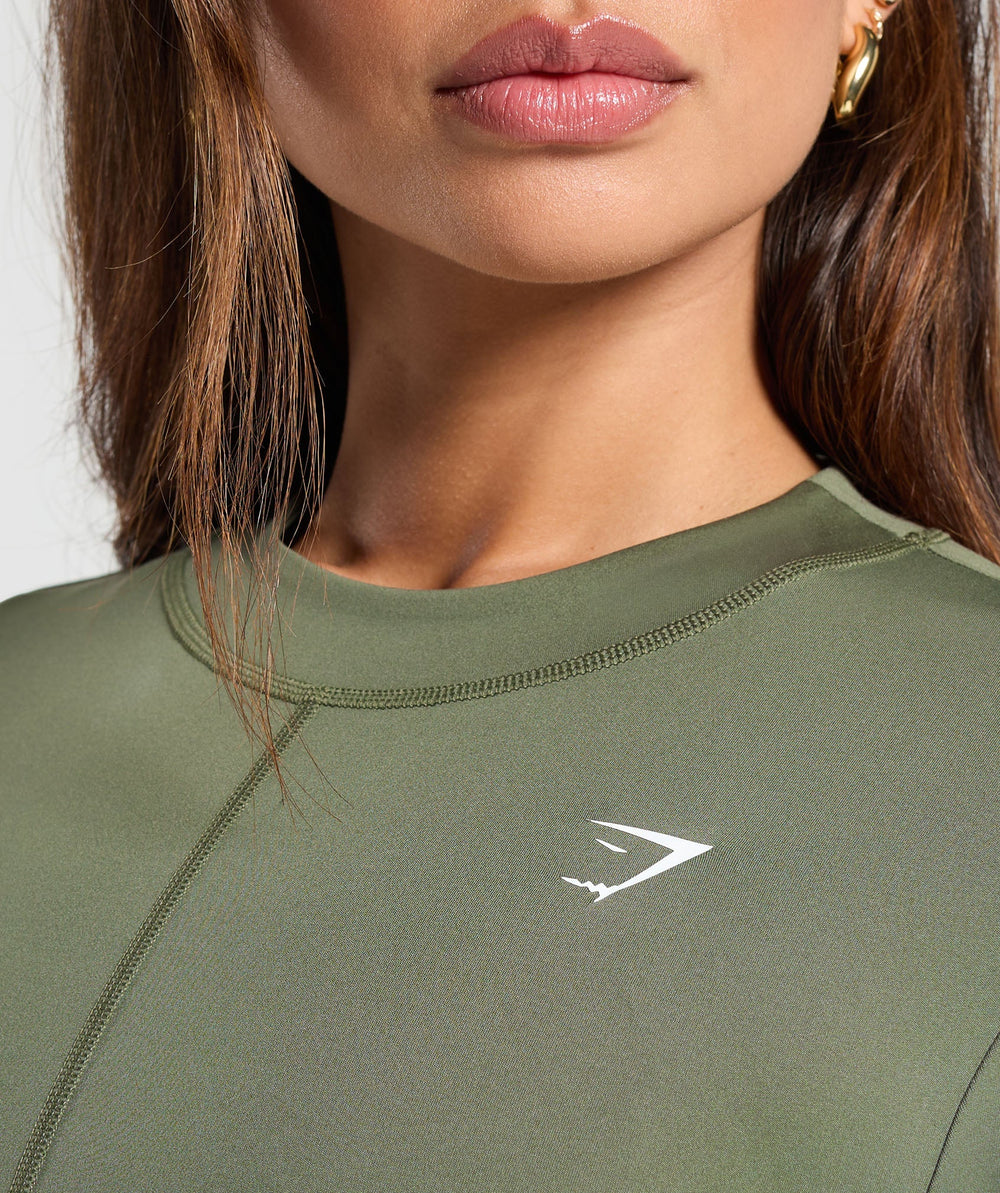 Everyday High Neck Long Sleeve Top - Core Olive