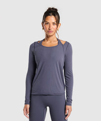 Elevate Long Sleeve Top - Heavy Blue