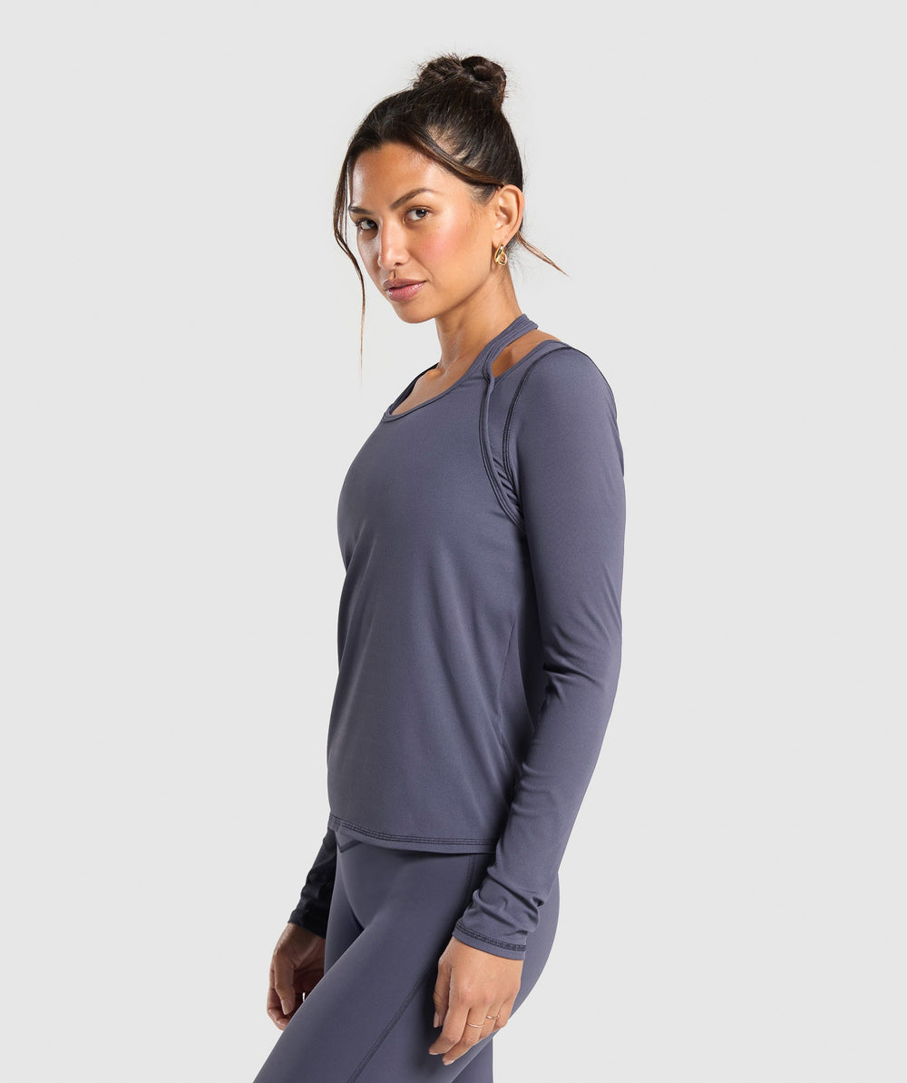 Elevate Long Sleeve Top - Heavy Blue
