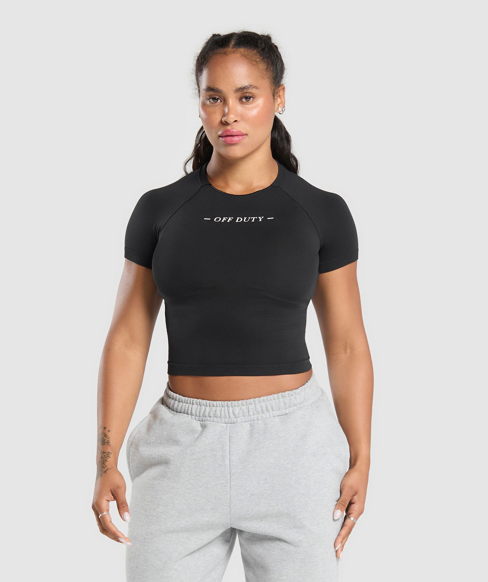 Off Duty Seamless Baby Tee - Black