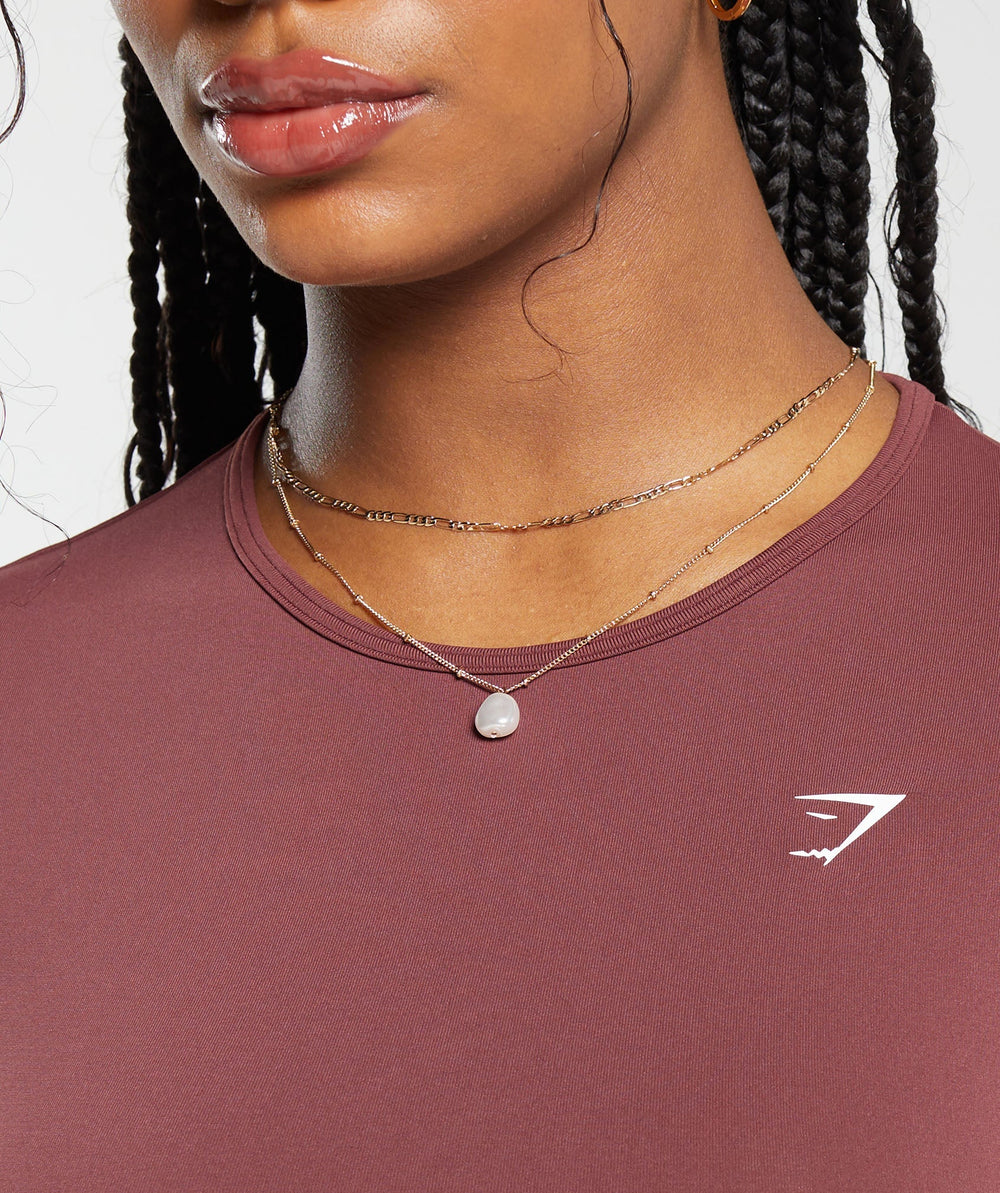 Everyday Seamless Long Sleeve Crop Top - Burgundy Brown